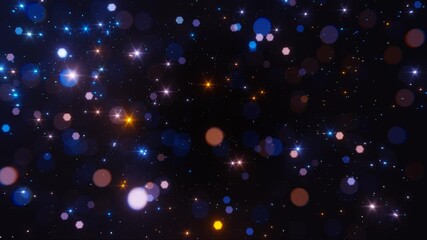 Wall Mural - Abstract motion background shining colorfull particles. Shimmering Glittering Particles With Bokeh. Popular, modern, christmas, new year, holiday, wedding background, 2026. 4K loop video animation