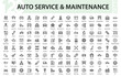 © artnazu - Professional Auto and Car Service Line Icon Set. Modern Automotive Repair, Maintenance, Garage Tools, and Vehicle Care Minimal Vector Collection