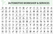 © artnazu - Automotive Maintenance and Car Repair Service Line Icon Set. Modern , Vehicle Fix, Garage Tools, and Minimal Mechanic Vector Collection