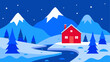 © Kalo - Winter landscape with house and mountains