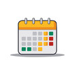 © ks humenchuk - Simple desk calendar with colorful marked days and coil binding