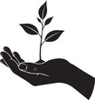 © Juwel_AI Designer - Hand Holding a Sprout Symbol of Growth and New Beginnings Eco Friendly Future