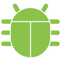 green silhouette bug icon