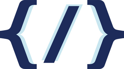 Programming code icon with brackets and forward slash