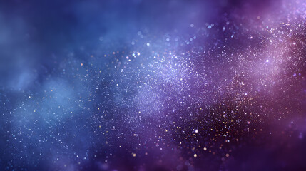 Abstract starry deep space with glowing dust and particle nebula