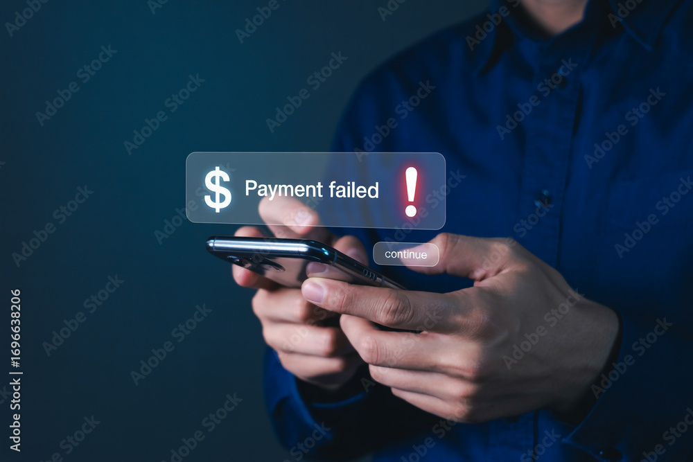 Foto Smartphone Displaying Payment Failed Notification Illustrating ...