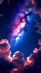 Wall Mural - night sky with clouds