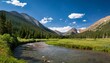 © Newton - majestic mountains and lush greenery with a winding fly fishing stream flowing through it in the elk range rocky mountains colorado fly fishing lakes natural scene