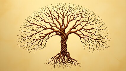 A classic tree of life diagram is unraveled and rewoven into a new, complex network of glowing light.