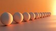 © NashEmpire - Sequence of White Spheres Against a Warm Orange Gradient Background