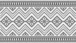 © NKSEE - Aztec ethnic seamless pattern Ikat in black and white. Vector ethnic illustration. Illustration for fabric print, background, tribal, ethnic.