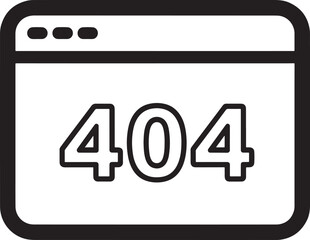Web Browser Showing 404 Error Message Internet Connection Problem Illustration Vector Image