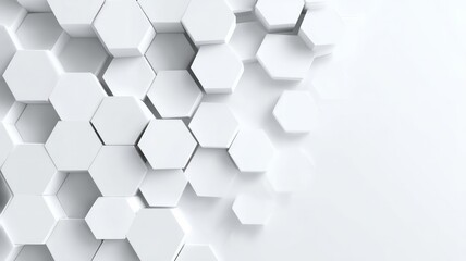 Geometric hexagonal pattern on subtle white background. AI generated