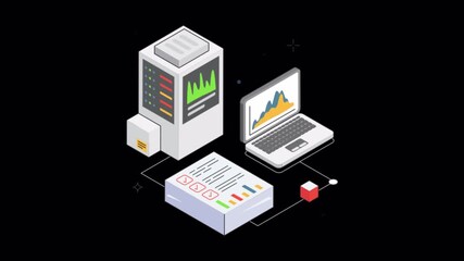 Wall Mural - UI Data Visualization Animation alpha channel 