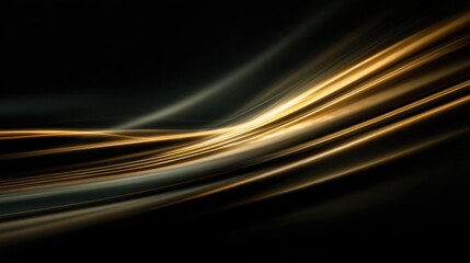 Wall Mural - a mesmerizing blend of golden light streaks against a dark background, creating a dynamic and ethere