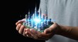 © agiepoanx - Future City Innovation Human Hand Holding Glowing Metropolitan Model Representing Advanced Urban Technology