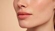 © Promptalo - Close-up of a woman's lower face showing smooth skin, full lips, and a natural, radiant complexion