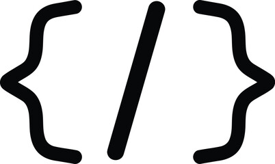 Wall Mural - Simple Outline Curly Bracket Code Symbol Sign Element Icon