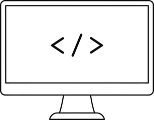 Wall Mural - Simple Line Art Modern Computer Code Screen Element Illustration