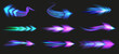 © WinWin - Light speed arrows. Futuristic glowing arrow streaks with high speed motion blur effect, fast pointers and dynamic direction beam with neon glow effect vector set.