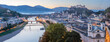 Salzburg - The panorama of old town at morning dusk.