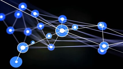 Abstract Connection Network, on dark backdrop, for network infrastructure use