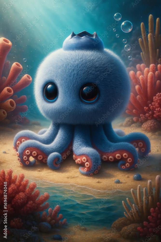 Brainrot Blueberrinni Octopussini Stock Illustration | Adobe Stock