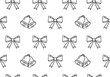 © hasan - Seamless Pattern of Festive Bells and Bows, A Charming Hand-Drawn Vector Illustration for Holiday Decorations and Celebrations
