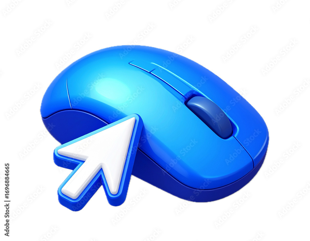 Click Cursor 3d Mouse click 3d icon. Blue PC computer mouse 3d cursor. Arrow cursor ...