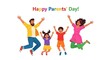 © Suchana - Happy Parents Day Family Jumping with Joy Illustration