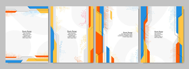 Canvas Print - Vector illustration. Banner template. Polygonal tech shapes and lines. Design elements for cover, brochure, magazine, poster, flyer, notebook. Trendy geometry colorful background with halftone dots