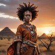 © Pavel Semin - African woman standing proudly in traditional attire at sunset