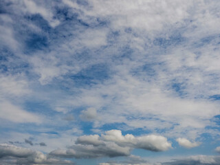 Wall Mural - Blue cloudy sky. Nature background for design. Cloudscape.