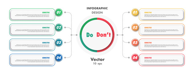 Wall Mural - Do and dont infographic template trendy style for presentation vector 10 eps