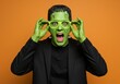 © Alper AI - Frankenstein with green skin and glasses
