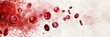 © iri.madrid.art - Awareness of world thrombosis day with artistic blood cells background. Horizontal banner. Copy space. World Blood Donor Day. World hemophilia day. Watercolor illustartion