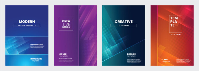 Wall Mural - Set of modern abstract backgrounds for covers.