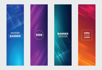 Wall Mural - Set of modern abstract web vertical banners.