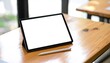 © Tgr - Tablet and Stylus Mockup on Oak Desk in Airy Office
