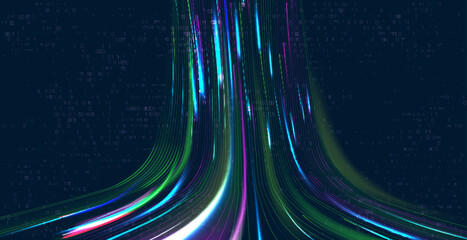 5G or 6G dot line mobile technology. Wireless data network and connection technology concept. high-speed, futuristic background.
