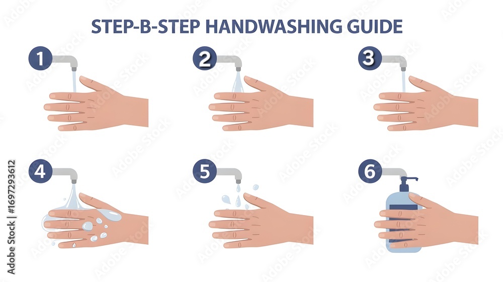 Step-by-step handwashing guide for clean hands and healthy hygiene ...