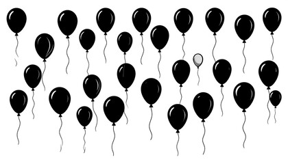 Black and white balloons