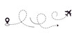 © SumonIslam - Airplane Route Vector Illustration,  Flat Design of Aircraft with Dotted Line Flight Path Representing Travel, Journey, Air Transport, and Aviation Graphic Projects