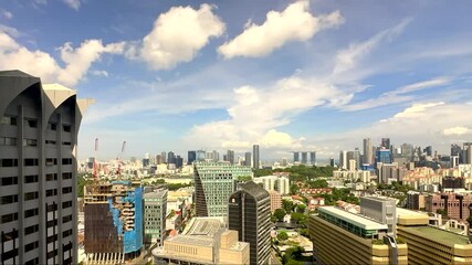 Wall Mural - Time lapse taken from the Hilton on Orchard Road showing the Singapore skyline