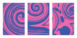 ©  MVectors - Abstract Pink and Blue Swirls in Three Panels Vector Illustration