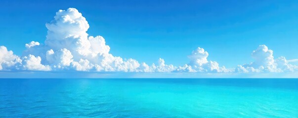 Wall Mural - A breathtaking vista of a cloudless azure sky, painted with vibrant hues of blue, stretching to the horizon Perfect for travel, serenity, or inspirational projects , idyllic, vacation, travel