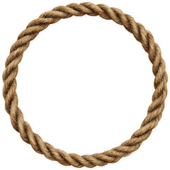 Circular rope frame, light brown, detailed texture