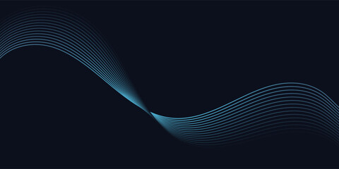 A dynamic and abstract digital design with flowing blue waveforms against a dark background,smooth, curving lines and dotted patterns that create a sense of movement and energy.