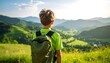 © Cinta - Boy hiker gazing at mountain vista