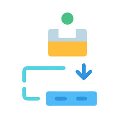 Flat illustration of a visual transfer of data process